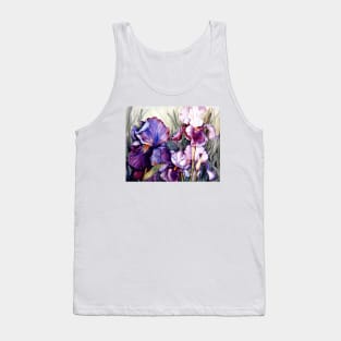 Purple Iris Art Garden Tank Top